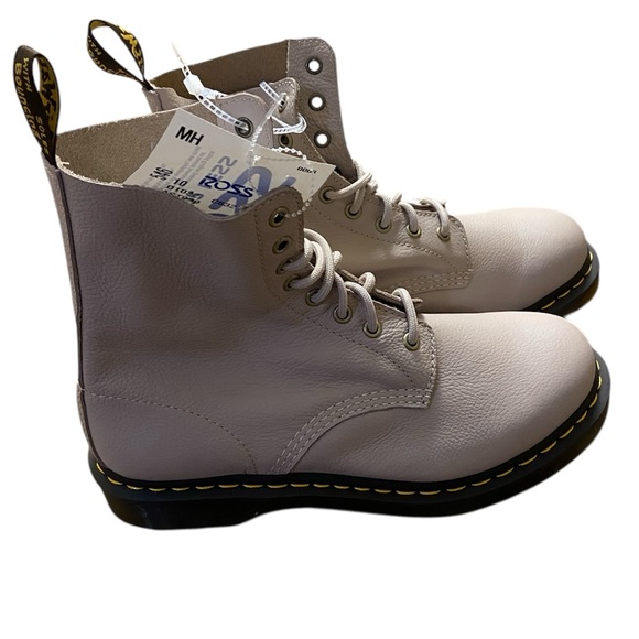 Dr martens airwair taupe combat boots grunge lace up women 10 NWT - Picture 4 of 8